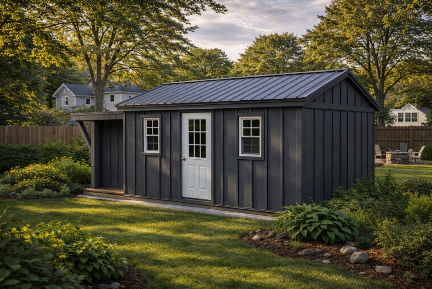 Backyard SkyShed in backyard setting